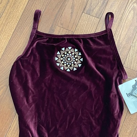 New GK Elite Sportswear Burgundy Velour Gem Dance Ballet Leotard Adult Large - Picture 4 of 15